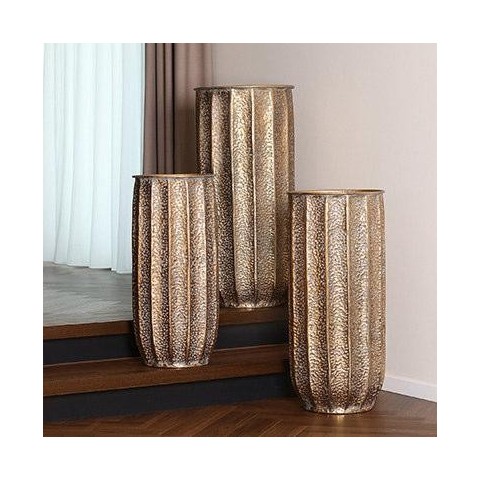 SET 3 VASI MARTELLATI ORO H.90